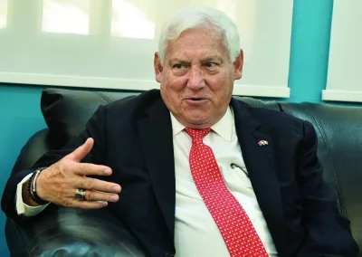Mexico&#039;s Minister of Agriculture and Rural Development Dr Victor Manuel Villalobos Arámbula speaking to Gulf Times. PICTURE: Shaji Kayamkulam.