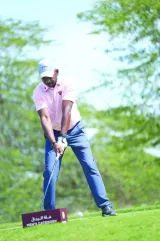 Saleh al-Kaabi fired a one-under-par 71 in challenging conditions at the Doha Golf Club on Saturday.