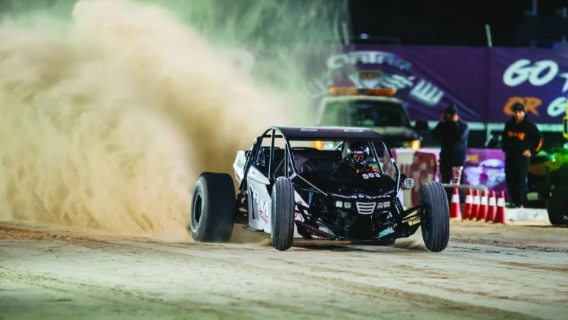 
Action from one of races in the third round of the Sealine Qatar Sand Drag Competition. 