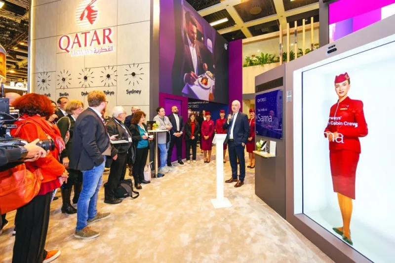 Qatar Airways revealed its increased flight frequencies and virtual digital human cabin crew – the revamped ‘Sama’ at ITB Berlin Tuesday.
