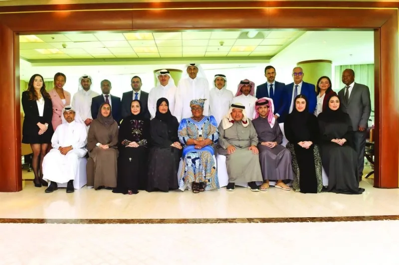 The Qatari Businessmen Association and the Qatari Businesswomen Association during a meeting on Sunday with World Trade Organisation director general Dr Ngozi Okonjo Iweala and her accompanying delegation.