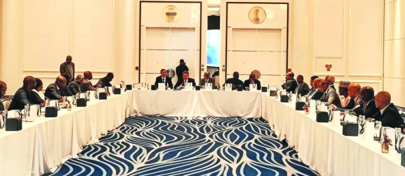 GECF secretary-general Dr Mohamed Hamel addressing the Africa Group of Ambassadors Meeting in Doha.