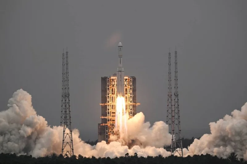 A Long March-8 rocket, carrying the relay satellite Queqiao-2 for Earth-Moon communications, blasts off at the Wenchang Space Launch Center in Hainan province, China March 20, 2024. 