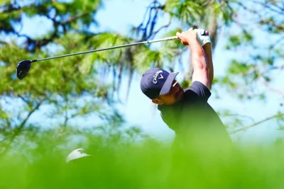 
Xander Schauffele of the US hits from the sixth tee prior to the Valspar Championship at Copperhead Course at Innisbrook Resort and Golf Club in Palm Harbor, Florida. (AFP) 