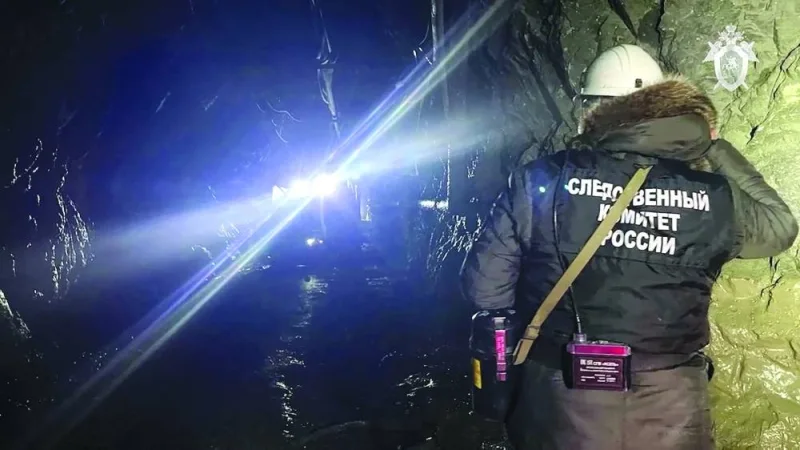 
In this grab from a handout footage released by the Russian Investigative Committee, the rescue operation is underway at the Pioneer gold mine in the Amur region. (AFP) 
