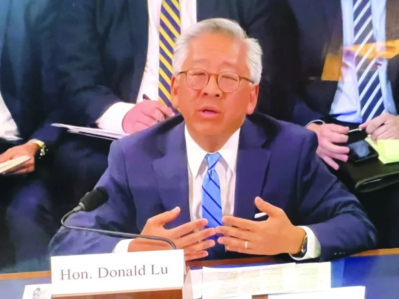 
Donald Lu, the top US diplomat for South Asia, testifying before the House Foreign Affairs subcommittee. 