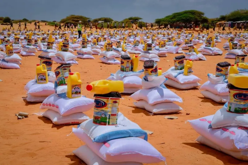 QRCS food parcel distribution in Somalia.