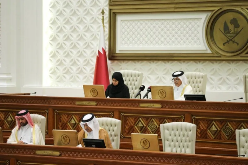 HE the Shura Council Speaker Hassan bin Abdulla al-Ghanim chairs weekly regular meeting of the council at the Tamim bin Hamad Hall Monday.