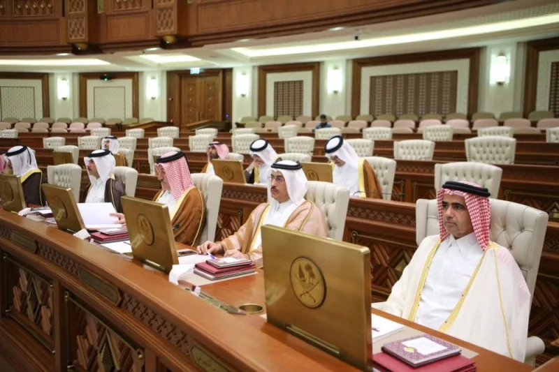 The  weekly regular meeting of the Shura Council at the Tamim bin Hamad Hall Monday.