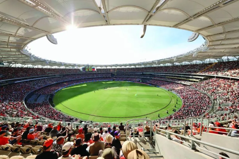 A spectacular view of the Optus Stadium in Perth. Optus Stadium will welcome India for a five-Test series by hosting the first match later this year in November, it was announced on Wednesday. (@OptusStadium)