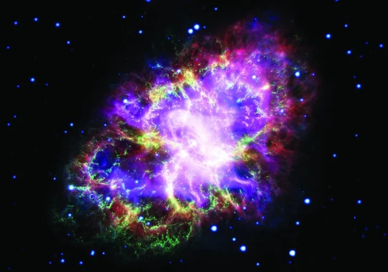 
This composite image of the Crab Nebula, a supernova remnant, was assembled by combining data from five telescopes spanning nearly the entire breadth of the electromagnetic spectrum. (Reuters) 