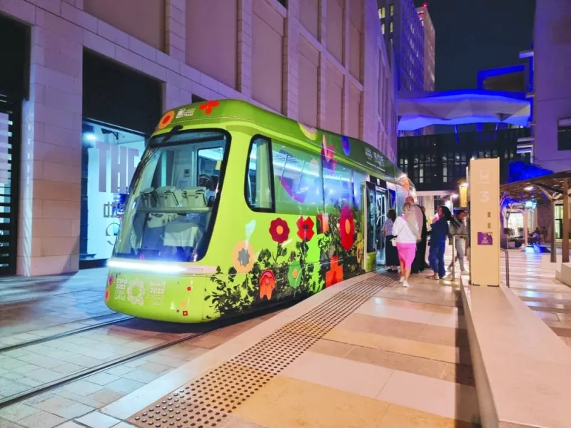 Visitors explore MDD via the tram this Ramadan. PICTURE: Joey Aguilar