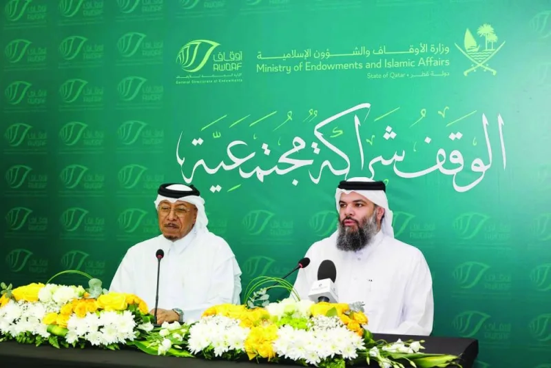 Sheikh Dr Khalid bin Mohamed al-Thani (right) and Dr Saif Ali al-Bajri announce the continuation of the partnership.