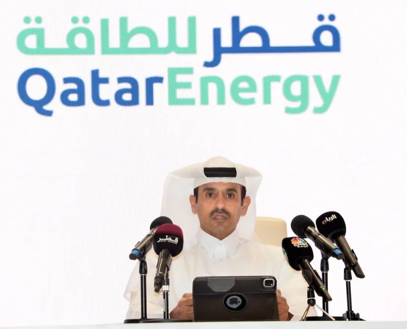 HE the Minister of State for Energy Affairs, Saad Sherida al-Kaabi, also the President and CEO of QatarEnergy speaking at the  long-term time charter party (TCP) agreement ceremony Sunday.
