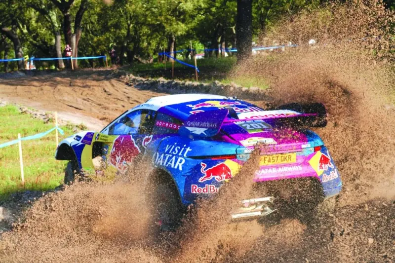Qatar’s Nasser al-Attiyah and co-driver Edouard Boulanger in action during the Prologue of the Rally-Raid Portugal in Grandola, Portugal, on Wednesday.