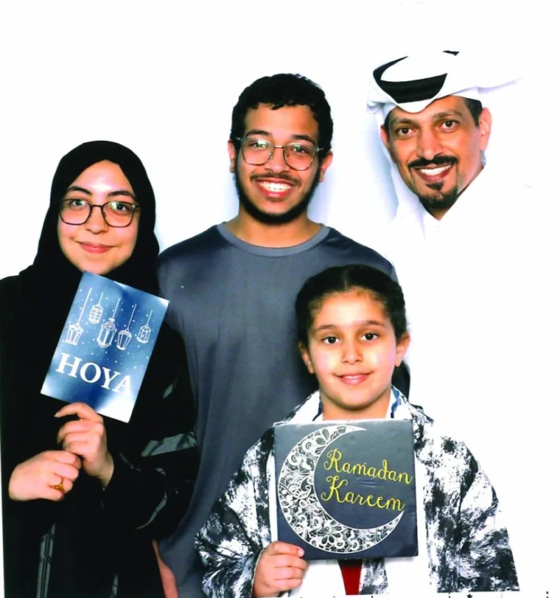 Hussein Aldobashi with his family.