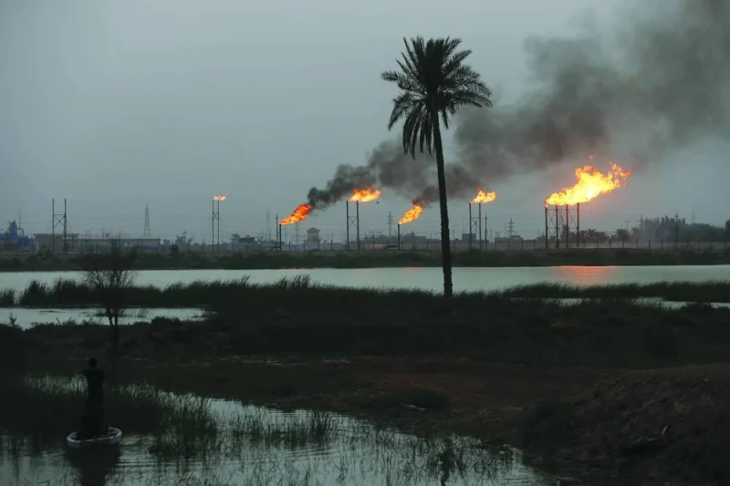 
Flames rise from oil refinery pipes in Basra. In an Opec+ committee meeting Wednesday, Iraq again pledged “to achieve full conformity as well as compensate for overproduction,” according to a statement after the talks. It’s expected to submit a detailed plan by the end of April. 