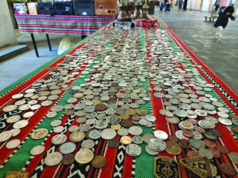 A collection of old coins on display at Souq Waqif. PICTURE: Joey Aguilar