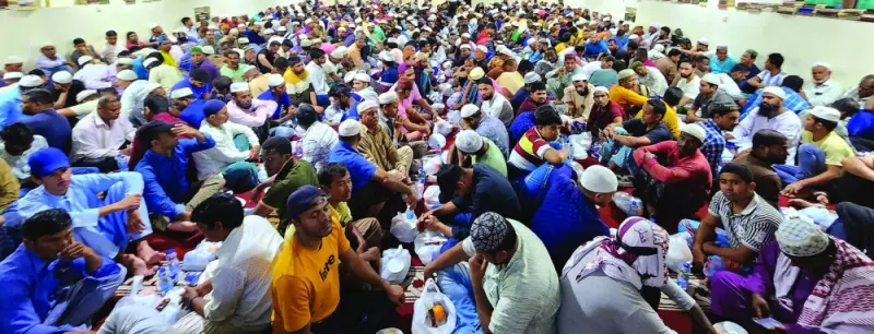 A scene from one of the daily Iftar venues.