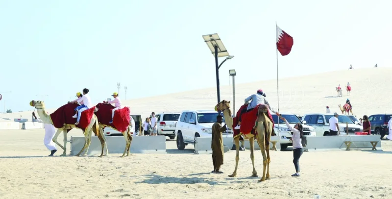 Camel rides are among the popular activities at the Sealine area. PICTURE: Ram Chand.