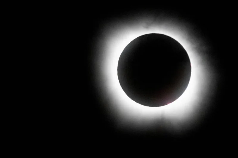 A total solar eclipse is seen from Eagle Pass, Texas, US, Monday. REUTERS