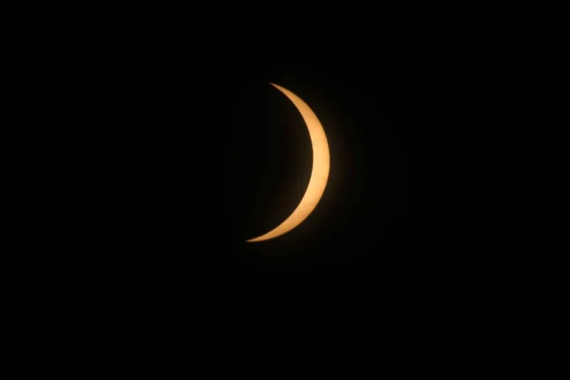 A partial solar eclipse is seen from Mazatlan, Mexico, Monday. REUTERS