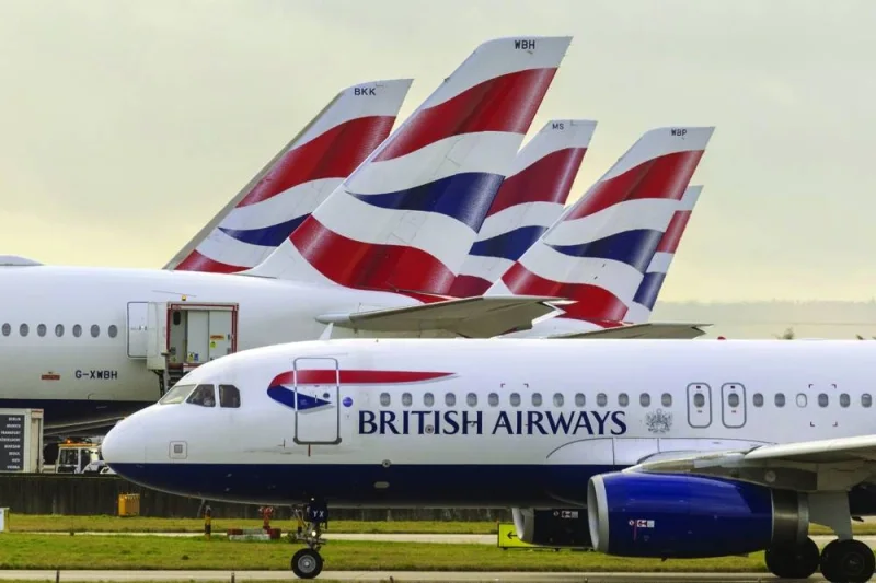 
Passenger aircraft, operated by British Airways, at Heathrow Airport Terminal 5, in London. IAG SA, the parent company of British Airways, has pledged to up its SAF usage to 10% by 2030. Last year, it gobbled up 17.6mn gallons, or 0.66%, of its total fuel. While that’s a tiny amount, it eclipses US airlines. 