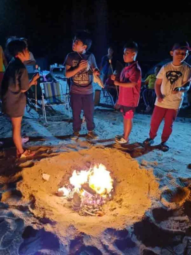 People making campfire at one of the beaches.