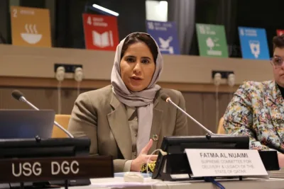 Fatima al-Nuaimi participating in the panel discussion.