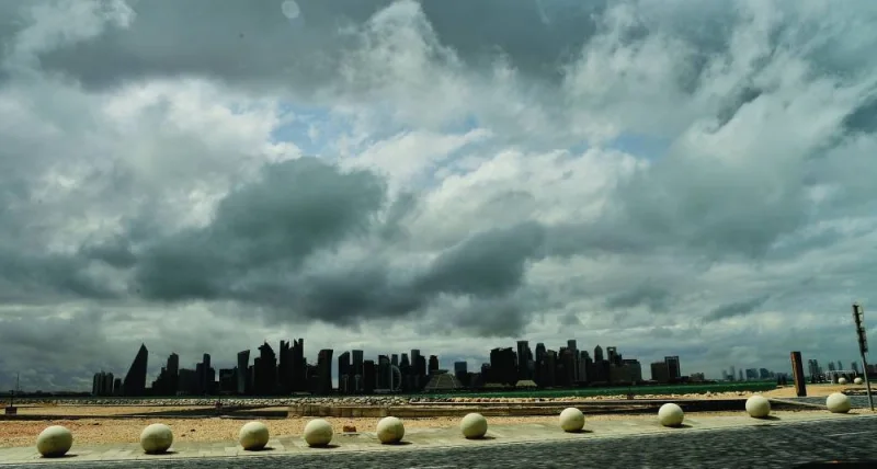 A view of rain clouds above Doha&#039;s West Bay, as seen from the Old Doha Port area Tuesday. PICTURE: Shaji Kayamkulam