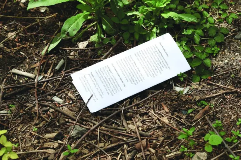 
A view of a pamphlet dropped by the man who set himself on fire outside the courthouse. 