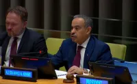 HE the Minister of Finance Ali bin Ahmed al-Kuwari addressing the 4th annual United Nations Economic and Social Council Forum on ‘Financing for Development’  in a session titled &#039;The Road to FfD&#039;, which was held at the UN headquarters in New York.
