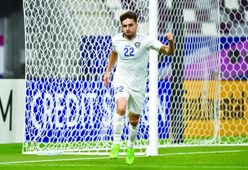 
Alisher Odilov scored a brace in Uzbekistan’s 3-0 win over Vietnam in the Group D match of the AFC U-23 Asian Cup at the Khalifa International Stadium in Doha yesterday. 