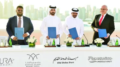 The MoU signing between prominent marinas in Qatar held at Doha Port on Wednesday. PICTURE: Shaji Kayamkulam