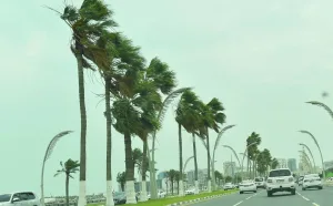 Heavy winds lashing Doha Corniche on Wednesday. PICTURE: Shaji Kayamkulam.