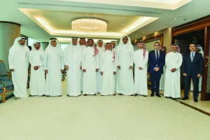 Officials and members of the Qatari Businessmen Association during a meeting on Wednesday with Saudi Arabia’s Minister of Industry and Mineral Resources, Bandar bin Ibrahim al-Khorayef, on the sidelines of his visit to Doha to attend the ‘Consultative Meeting between their Excellencies the GCC Ministers of Commerce and Industry and the Heads of the GCC Chambers of Commerce’.
