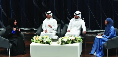 Asma al-Kuwari (left) speaks as Dr Khalid al-Jufairi, issa Abdullah and the moderator looks on. PICTURES: Thajudheen. Asma al-Kuwari (left) speaks as Dr Khalid al-Jufairi, issa Abdullah and the moderator looks on. PICTURES: Thajudheen.