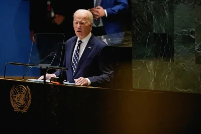US President Joe Biden addresses the 79th United Nations General Assembly at UN headquarters in New York, on Tuesday. REUTERS US President Joe Biden addresses the 79th United Nations General Assembly at UN headquarters in New York, on Tuesday. REUTERS