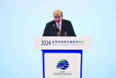 HE the Minister of Transport Jassim Saif Ahmed al-Sulaiti addressing the plenary session Global Sustainable Transport Forum 2024 in Beijing. HE the Minister of Transport Jassim Saif Ahmed al-Sulaiti addressing the plenary session Global Sustainable Transport Forum 2024 in Beijing.