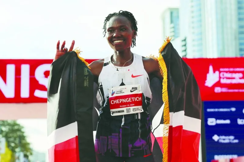Chepngetich shatters women’s marathon world record as Korir wins in