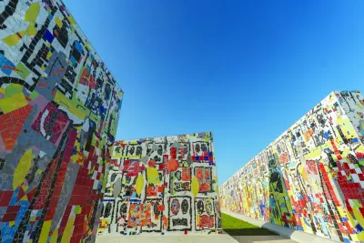 Rashid Johnson’s Village of the Sun, 2020-2024, ceramic mosaic Rashid Johnson’s Village of the Sun, 2020-2024, ceramic mosaic