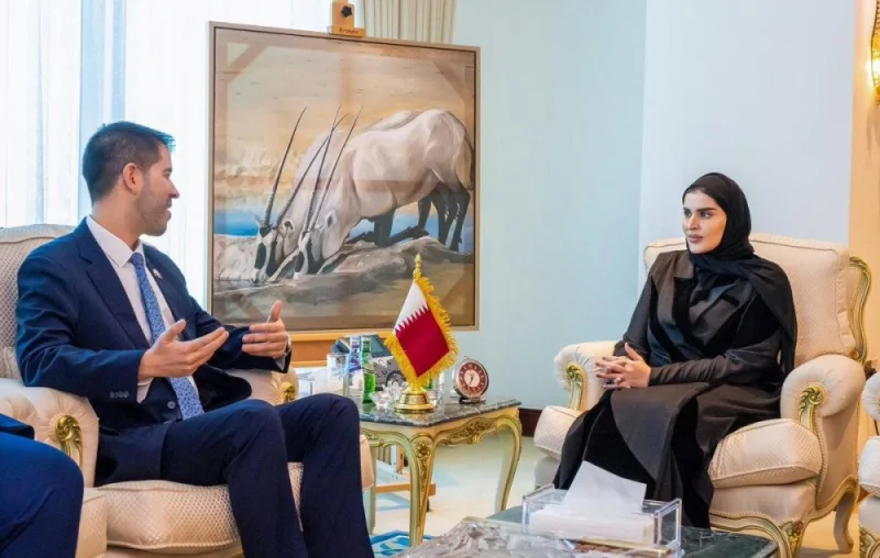 HE Minister of State for International Cooperation Maryam bint Ali bin Nasser Al Misnad meets with Paraguay  Ambassador Jose Rafael Aguero Avila. HE Minister of State for International Cooperation Maryam bint Ali bin Nasser Al Misnad meets with Paraguay  Ambassador Jose Rafael Aguero Avila.