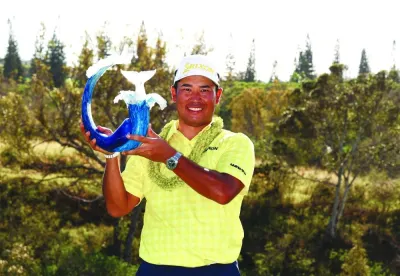 Hideki Matsuyama of Japan poses with the trophy after winning The Sentry 2025 at Plantation Course at Kapalua Golf Club in Kapalua, Hawaii. (AFP) Hideki Matsuyama of Japan poses with the trophy after winning The Sentry 2025 at Plantation Course at Kapalua Golf Club in Kapalua, Hawaii. (AFP)
