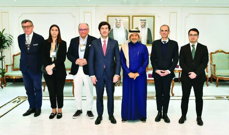 Qatar Chamber board member Mohamed bin Mahdi al-Ahbabi joins Joao Rui Ferreira, Minister of State for the Economy, who led a Portuguese trade delegation to Qatar Chamber, in the presence of Paulo Neves Pocinho, Portugal’s ambassador to Qatar, and Manuel Couto Miranda, economic advisor at the Portuguese Trade and Investment Authority. Qatar Chamber board member Mohamed bin Mahdi al-Ahbabi joins Joao Rui Ferreira, Minister of State for the Economy, who led a Portuguese trade delegation to Qatar Chamber, in the presence of Paulo Neves Pocinho, Portugal’s ambassador to Qatar, and Manuel Couto Miranda, economic advisor at the Portuguese Trade and Investment Authority.