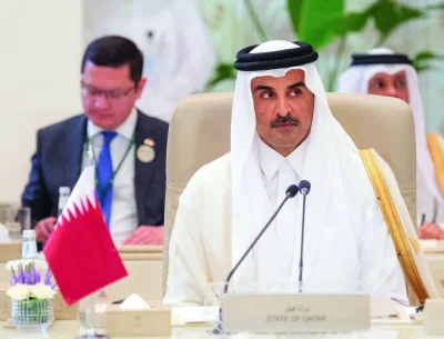 صاحب السمو أمير الشيخ تريم بن حمد الثاني في القمة العربية الإسلامية الإسلامية المشتركة التي عقدت في الرياض مؤخراً. صاحب السمو أمير الشيخ تريم بن حمد الثاني في القمة العربية الإسلامية الإسلامية المشتركة التي عقدت في الرياض مؤخراً.