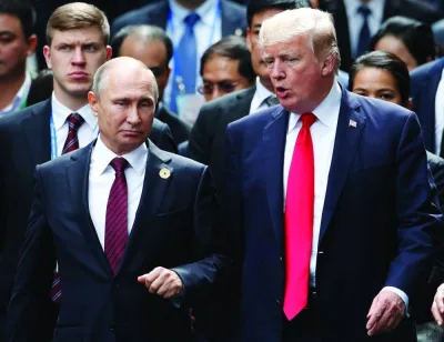 This file picture shows Putin with Trump during the latter's first presidency. This file picture shows Putin with Trump during the latter's first presidency.