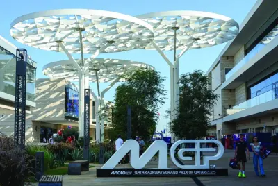 منظر للحقل في حلبة Lusail الدولية يوم الخميس. منظر للحقل في حلبة Lusail الدولية يوم الخميس.