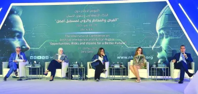 لجنة من الخبراء الذين يناقشون ' ؛ الذكاء الاصطناعي: المفهوم والقدرات والقيم الحاكمة ' ؛ في المؤتمر في الدوحة الثلاثاء. الصورة: شاجي كايامكولام لجنة من الخبراء الذين يناقشون ' ؛ الذكاء الاصطناعي: المفهوم والقدرات والقيم الحاكمة ' ؛ في المؤتمر في الدوحة الثلاثاء. الصورة: شاجي كايامكولام