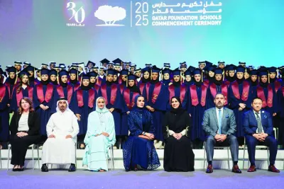 صاحب السمو شيخا موزا ، شيخا هند وغيرها من الشخصيات البارزة في حفل بدء مدرسة قطر 2025 يوم الأربعاء. الصورة: عائشة الميسالام صاحب السمو شيخا موزا ، شيخا هند وغيرها من الشخصيات البارزة في حفل بدء مدرسة قطر 2025 يوم الأربعاء. الصورة: عائشة الميسالام