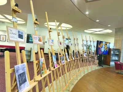 Graphic novel display in the library. Graphic novel display in the library.